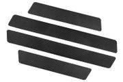 4pcs Car Door Plate Protective Stickers Carbon FiberLeather Car Sticker Sill Scuff Cover Anti Scratch Decal