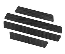 4pcs Car Door Plate Protective Stickers Carbon FiberLeather Car Sticker Sill Scuff Cover Anti Scratch Decal