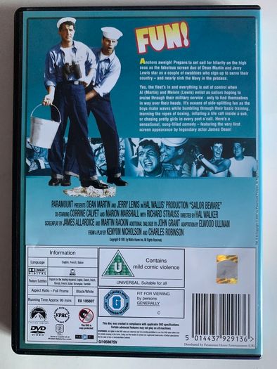 Jerry Lewis & Dean Martin [1952] Sailor Beware [Movie DVD]