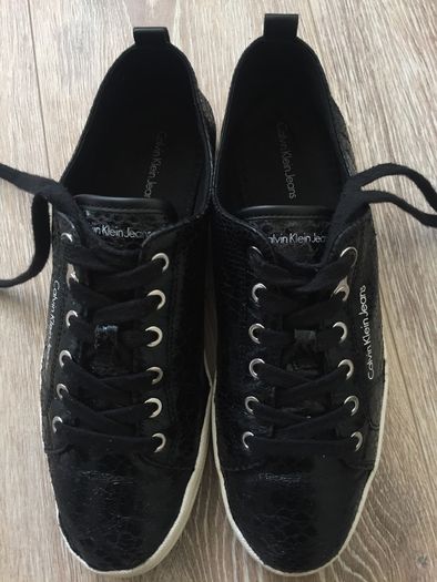 Calvin Klein Lacoste flat black shoes sneakers trainers UK7/EUR41