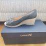 Navy Wedge Sandals. BNWT size 4/37 Image 4