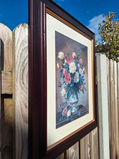 Vintage Albert Williams Framed Floral Print Cottagecore / Grandmillennial Style