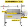 25W 132LBS Electric Roaster Grill 2 in 1 BBQ Rotisserie Grill W/ Lockable Wheels for Roasting Sheep, Turkey, Beef, Fish Image 6