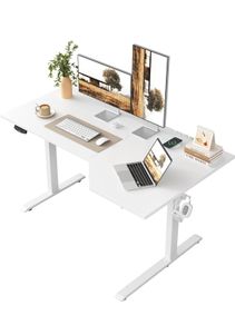 L-shaped Height Adjustable Desk, 140 x (60-80 cm),