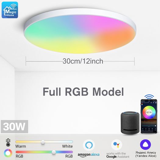 Ceiling lamp RGBCW Ceiling Light Wifi APP Voice Control With Alexa Yandex 30W LED Lights For Livingroom decoration Bedroom
