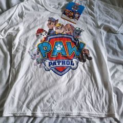Boys Paw Patrol Junior Shield Characters T-Shirt White
