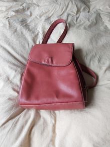 Genuine red leather bag