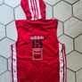 Adidas vest retro vintage Gilet red top adibreak shirt t-shirt poppers D164 Size S small the Brand Image 4