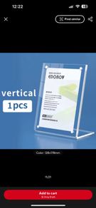 Set of 4 a6 acrylic display standing table set menu advertising
