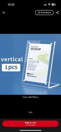 Set of 4 a6 acrylic display standing table set menu advertising