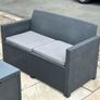 4-piece dark grey/black polyrattan-effect garden / patio furniture Image 3
