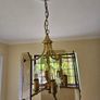 Vintage 1970s Brass & Smoked Glass Starburst Chandelier (MCM / Retro) Image 3