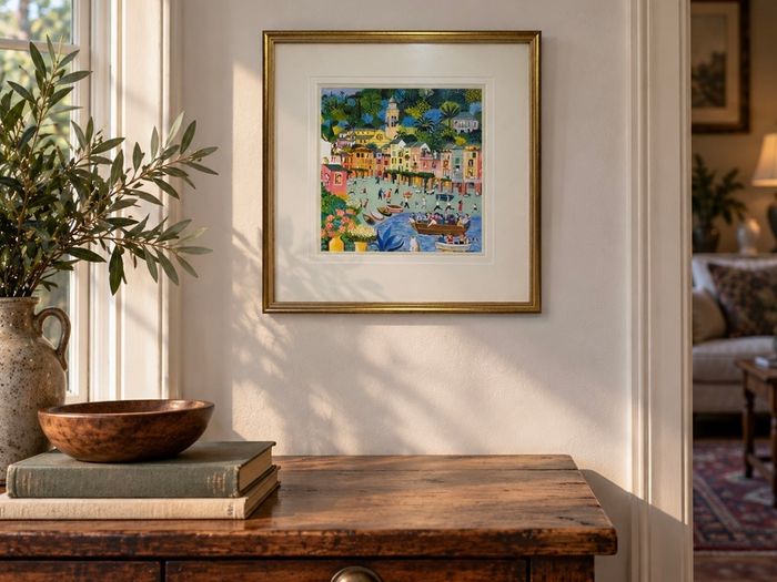 Alessandra Puppo - Portofino - Italian Folk Art - Framed Print