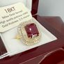 Ruby African Ruby & Moissanite Cluster Ring Image 8
