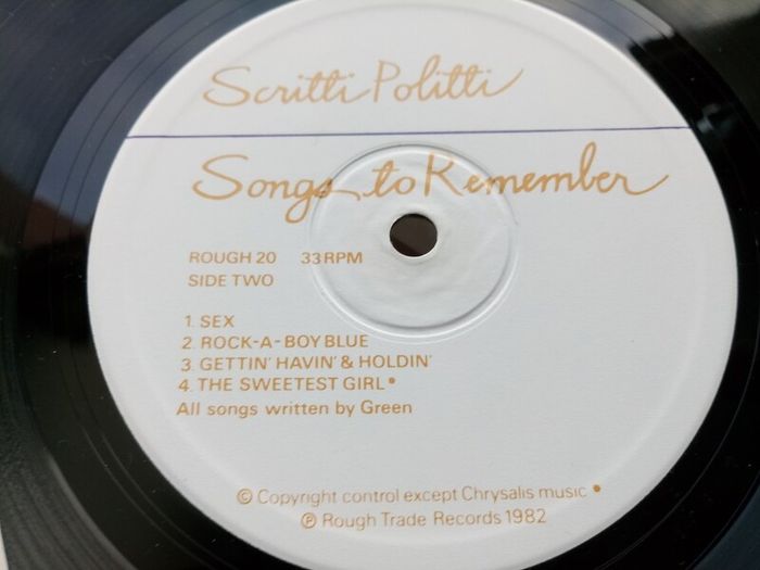 Scritti Politti - Songs To Remember - 12in Vinyl
