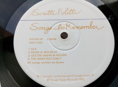 Scritti Politti - Songs To Remember - 12in Vinyl