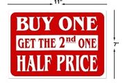 Buy any item get 2nd item half price