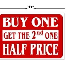 Buy any item get 2nd half price