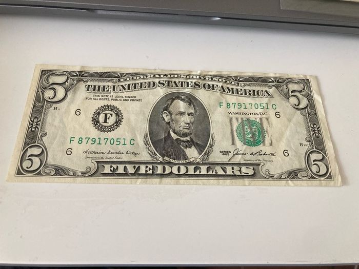 USA 1985 5 Dollars banknote
