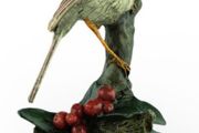 Northern Cardinal Bird - Cold Painted Bronze, Signed