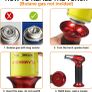 Blow Torch, Kitchen Torch, Refillable Butane Gas Torch Lighter with Safety Lock, Adjustable Flame with 2 Brush for Cooking, BBQ, Pastries, Soldering (Butane Gas Not Included) RED Image 3