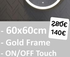 LED Bathroom Mirror Gold Frame 60cm