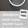 LED Bathroom Mirror Gold Frame Antifog Image 2