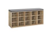 Shoe bench with 15 compartments