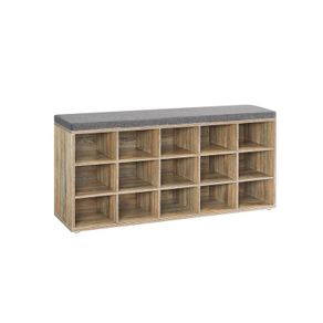 Shoe bench with 15 compartments