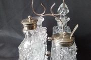 Antique EPNS  Crystal Cut Glass Cruet Set