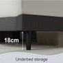 King Bed Frame, Dark Grey, Upholstered Wooden Slat Bed Image 5