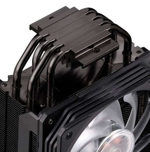 RGB Black Edition CPU Air Cooler with LGA1700 Bracket - 4 Continuous Direct Contact Heat Pipes with Fins, SF120R RGB Fan, Optional Push-Pull Fan Configuration - Black RGB (FREE POSTAGE)