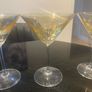 Set of four amber and plain glass martini or cocktail glasses Image 7