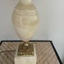 Beautiful Antique Alabaster & Brass Table Lamo Image 3