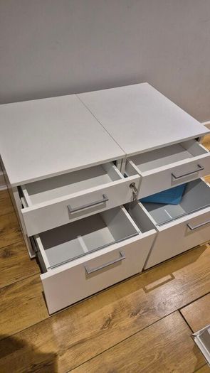 Pair of White IKEA Office Drawers - Heavy Duty - Bedside or Desk Use