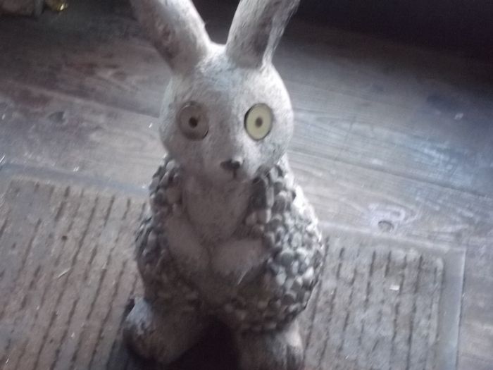 a garden ornament of a rabbit
