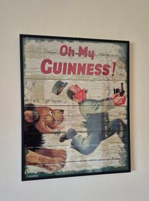 Framed Vintage Style Guinness Poster  41cm x 52cm Perfect for Home Bar
