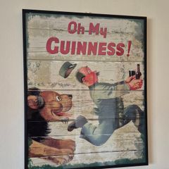 Framed Vintage Style Guinness Poster  41cm x 52cm Perfect for Home Bar