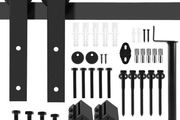 6.6FT Barn Door Hardware Kit with Black Handle