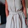MEIMEIJ 100% Linen Beige Shirt dress, size 10 Image 4