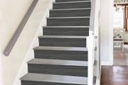 Stair Stickers, Pack of 13, Vintage Wood Grain Self-Adhesive Stair Stickers, 18 x 100 cm, Wood Look Stairs Decor, Kitchen Bathroom Tile Stickers, DIY Furniture Stickers (Dark Grey)