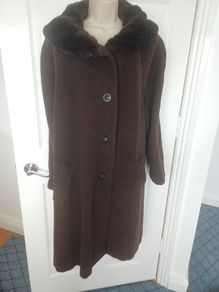 "Classic" Brown Lambswool/Angora Woman's Coat