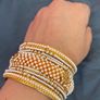 Exquisite Gold & Faux Pearl Indian Bangle Set Image 2
