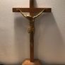 Crucifix + Pair of Glass Candlesticks Image 2