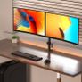 NEW SALE | Dual Monitor Mount, Double Monitor Arm for 13-32 inch LCD LED Screens, Tilt Swivel Rotation Height Adjustable PC Monitor Arm Desk Mount up to 10kg VESA 75/100mm Monitor Stand Image 4