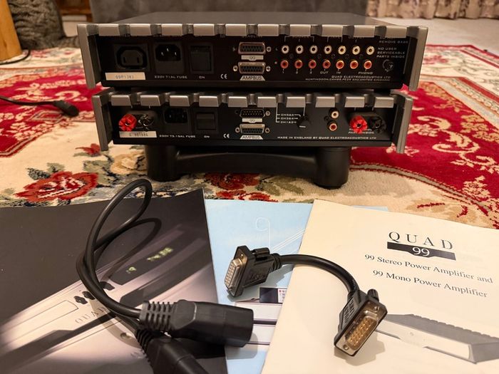 QUAD 99 Stereo Amplifier And Preamp Set - Phono MC/MM Input - Manuals & QuadLink Cable- Free Postage