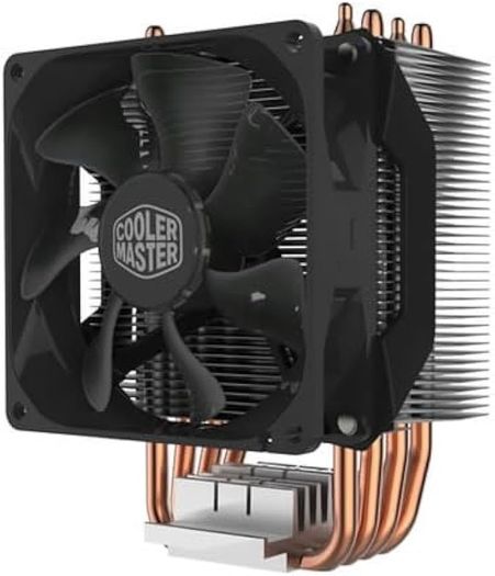 Master Hyper H412R CPU Air Cooler - Low-Profile Cooling System, Direct Contact Technology, 4 Copper Heat Pipes, Compact Aluminium Heatsink with 92mm PWM Fan - AMD & Intel Compatible for Desktop