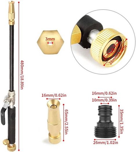 High Pressure Jet Nozzle Washer Water Gun, 20MPA Pressure Washer Hose Hydro Jet Wand Power Washer Lance for Car Home Garden Window Cleaning Glass (FREE SHIPPING)