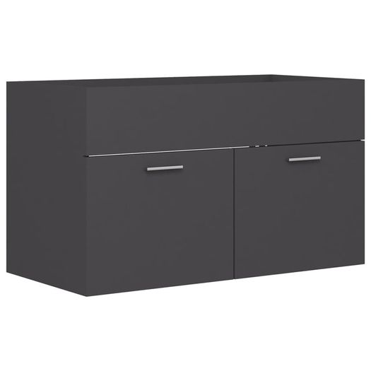 Sink Cabinet with Built-in Basin Grey Chipboard