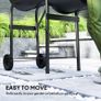Barbecue Grill Portable Outdoor Charcoal BBQ Grill with Offset Smoker 109 x 60 x 120 cm Black Image 8